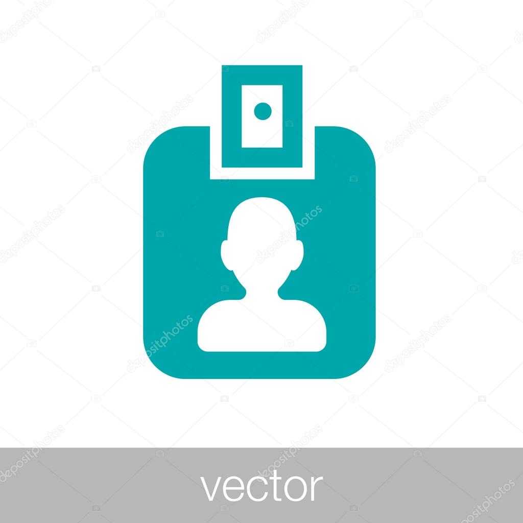 Identification card icon. Id card icon in flat style. Vector illustration  Stock Vector