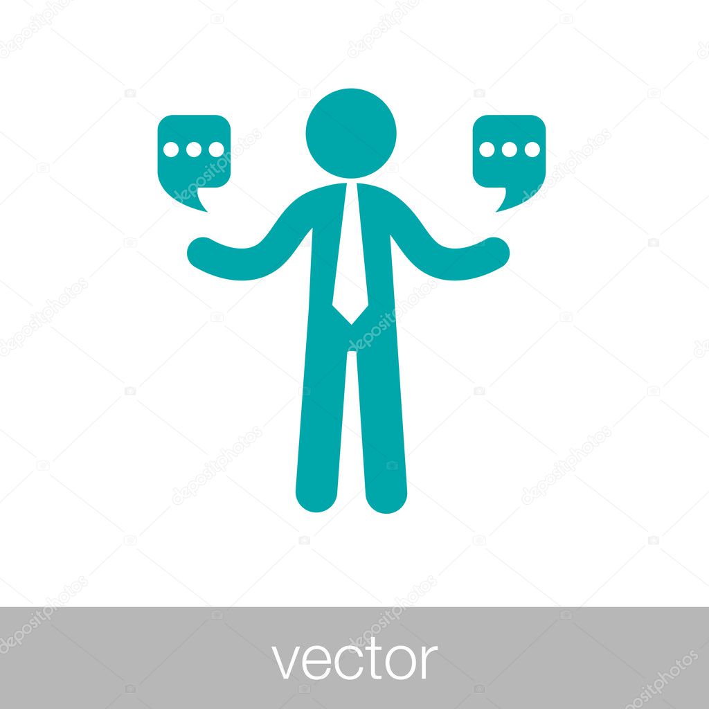 Public Speaker - Button - Public speaker concept icon. Stock ill