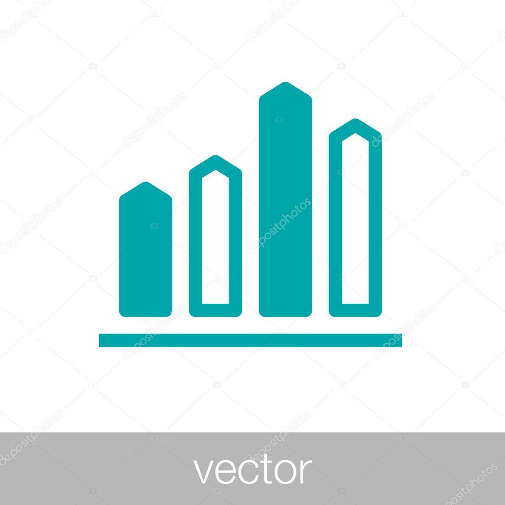 Business chart icon - growth bar chart icon