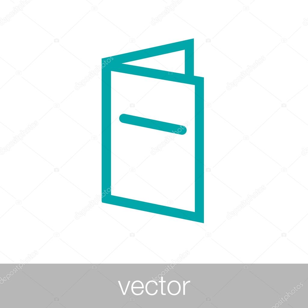 Brochure icon. Menu icon. Folder icon. Flat design style icon.