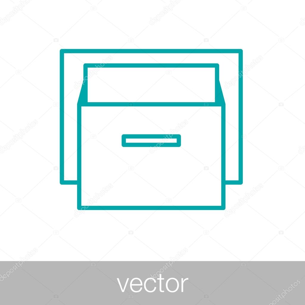 Archive icon. Archival cardboard box icon.