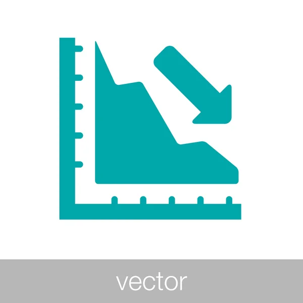Declinando icono gráfico - declinando icono gráfico - pérdidas de negocio ic — Vector de stock