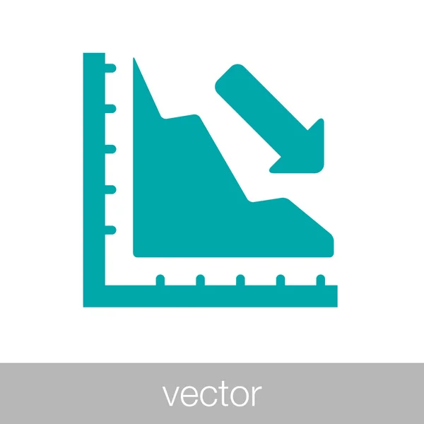 Ícone gráfico em declínio - ícone gráfico em declínio - perdas de negócios ic — Vetor de Stock