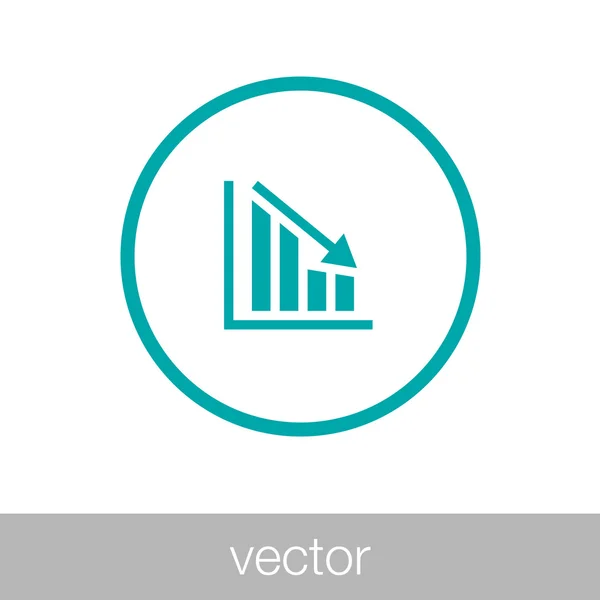 Ícone gráfico em declínio - ícone gráfico em declínio — Vetor de Stock