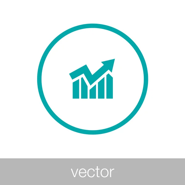 Icona grafico crescente. Infografica. Icona del grafico. Grafico crescente simbo — Vettoriale Stock