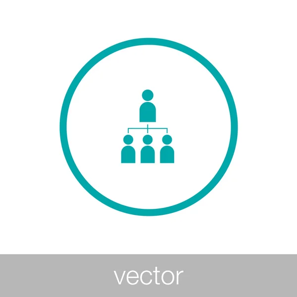 Absztrakt üzleti hálózat ikon - elvont emberi erőforrások kezelése — Stock Vector