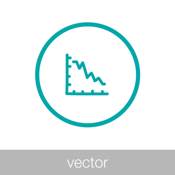 Ícone gráfico em declínio - ícone gráfico em declínio — Vetor de Stock