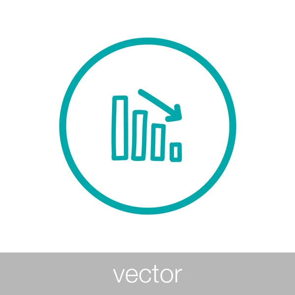 Ícone gráfico em declínio - ícone gráfico em declínio — Vetor de Stock