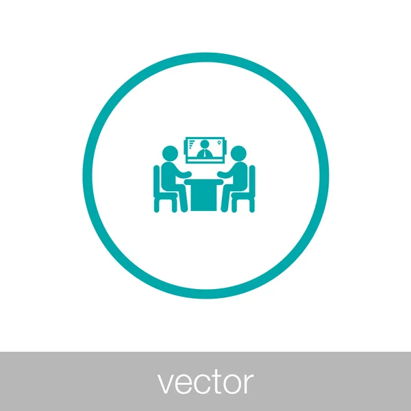 Online interview - video conference - online meeting — Stockvector