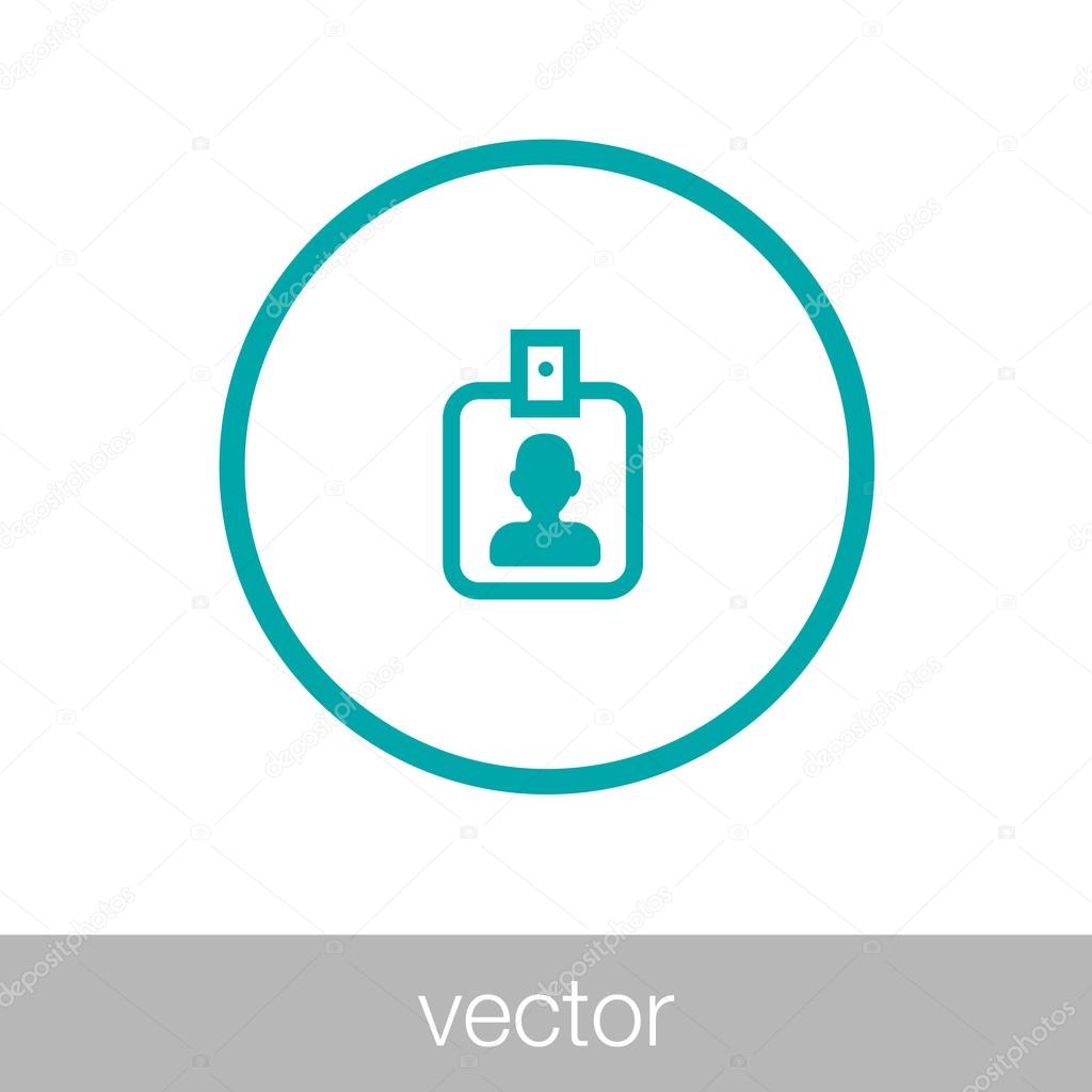 Identification card icon. Id card icon in flat style. Vector illustration  Stock Vector