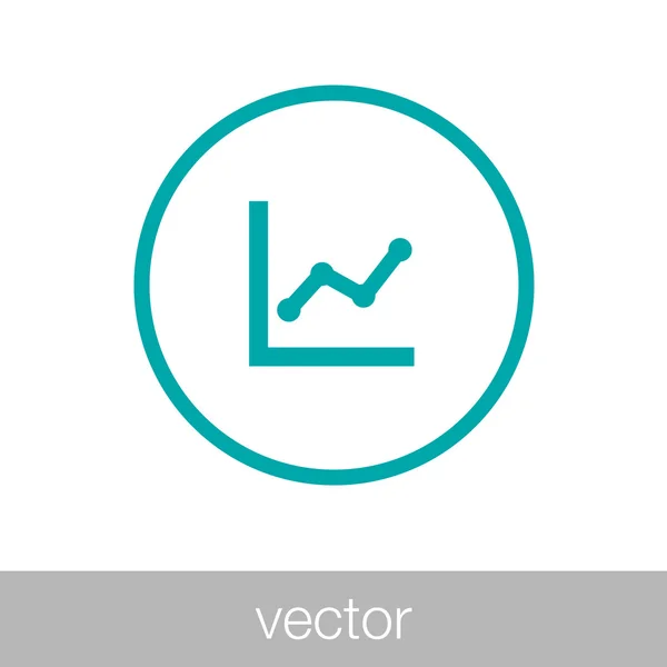 Megjelölt vonal diagram - Chart ikon - Info grafikus ábra ikon - — Stock Vector