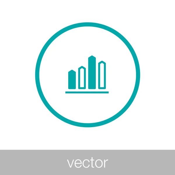 Icône de graphique d'affaires - icône de graphique à barres de croissance — Image vectorielle