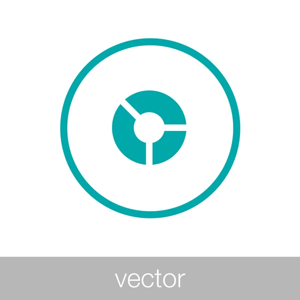 Icono web de diagrama circular - icono web de gráfico circular - Datos comerciales a — Vector de stock