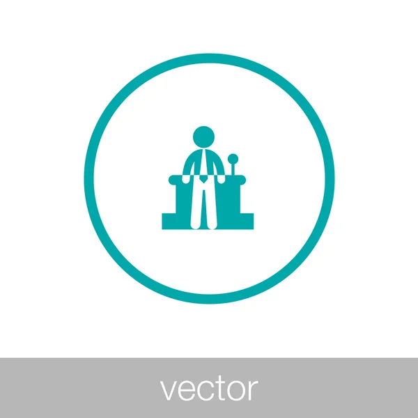 Public speaker - button - public speaker concept icon. Aktien krank — Stockvektor