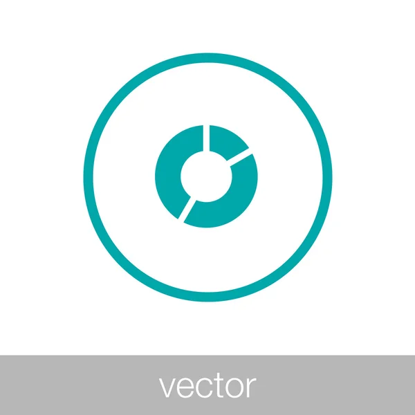 Ícone da web diagrama circular - gráfico de pizza ícone da web - Dados de negócios a — Vetor de Stock