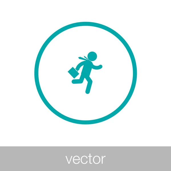 Hombre de negocios sosteniendo icono maletín - Concepto de diseño de estilo plano i — Vector de stock