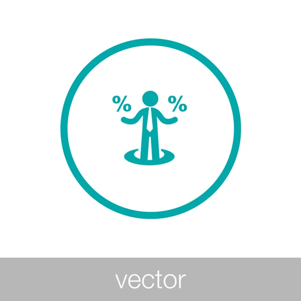 Hombre de negocios haciendo icono de dinero - Concepto icono de diseño de estilo plano — Vector de stock