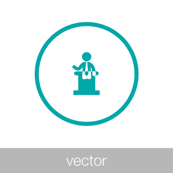 Public Speaker - Button - Public speaker concept icon. Stock ill — Wektor stockowy