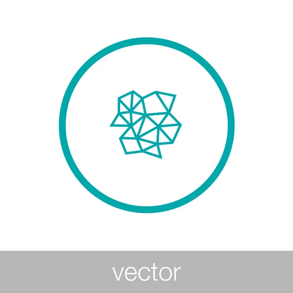 Elemento poligonal de malla Wireframe — Vector de stock