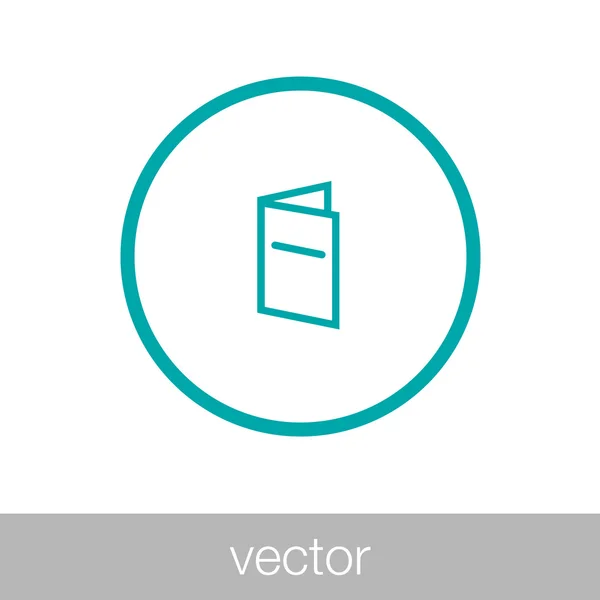 Icono del folleto. Icono del menú. Icono de carpeta. Icono de estilo de diseño plano . — Vector de stock