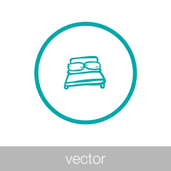 Cama doble, icono web — Vector de stock