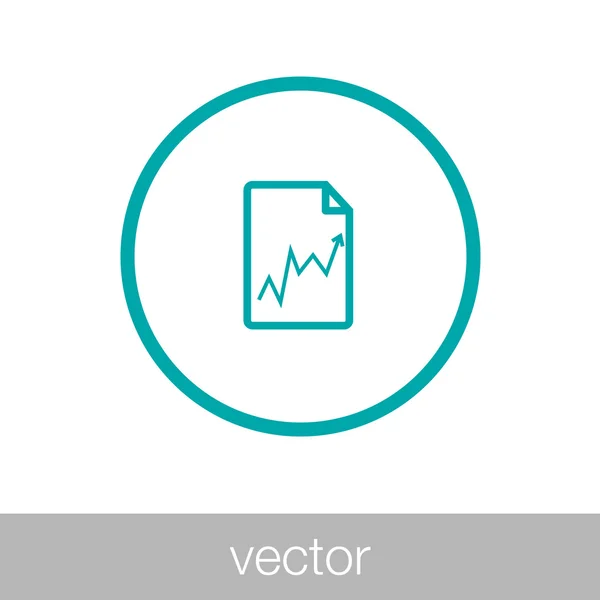 Icono del informe de análisis de datos - Documento con gráfico circular y fila de texto — Vector de stock