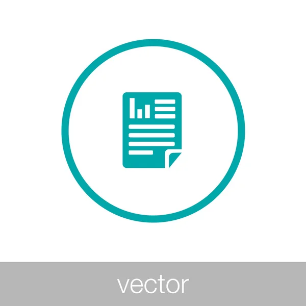 Data analýzy zprávy ikona - dokument s výsečového grafu a text řádku — Stockový vektor