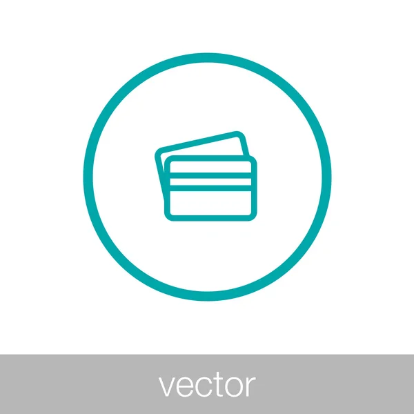 Kreditkort - plast pengar ikonen - finanssymbol — Stock vektor