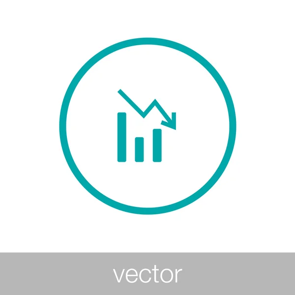 Csökkenő grafikon ikon - csökkenő chart ikon - üzleti veszteséget ic — Stock Vector