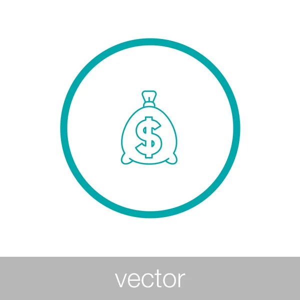 Peníze - finanční ikonu — Stockový vektor