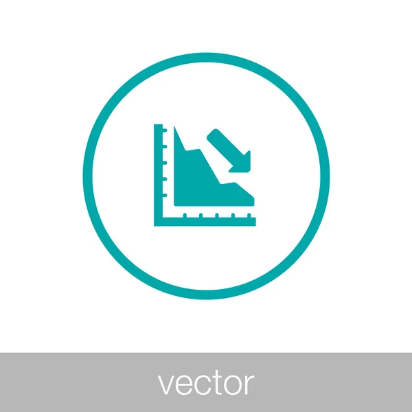 Ícone gráfico em declínio - ícone gráfico em declínio - perdas de negócios ic — Vetor de Stock