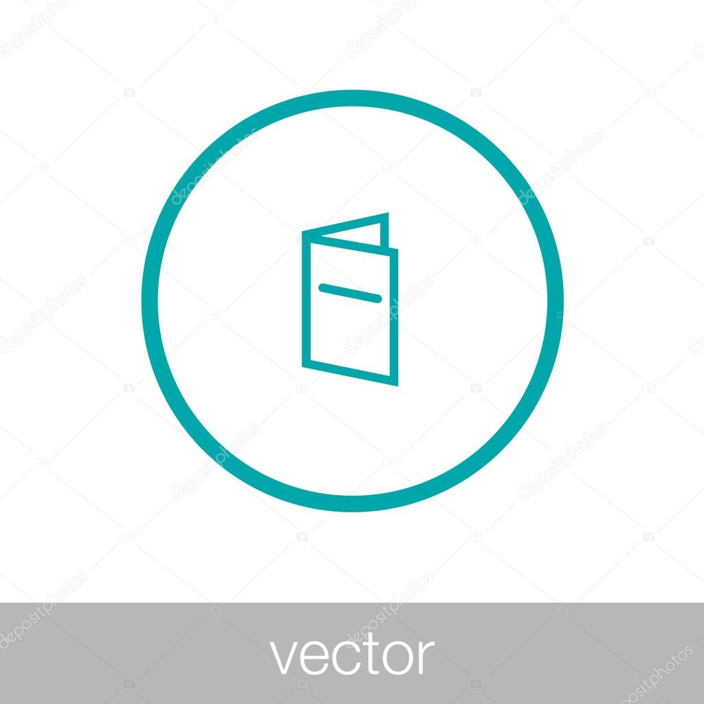 Brochure icon. Menu icon. Folder icon. Flat design style icon.