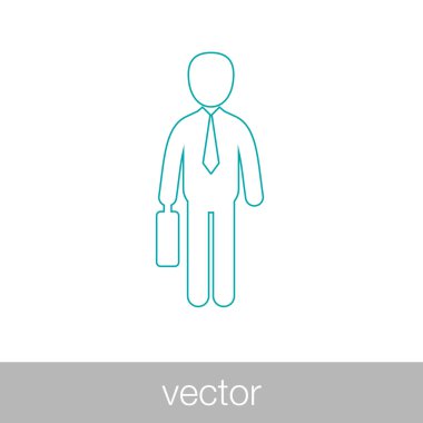 businessman holding briefcase icon - Concept flat style design i