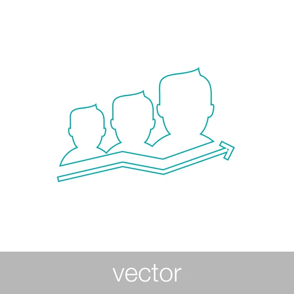 Trabajo en equipo Resultados de crecimiento Icono — Vector de stock