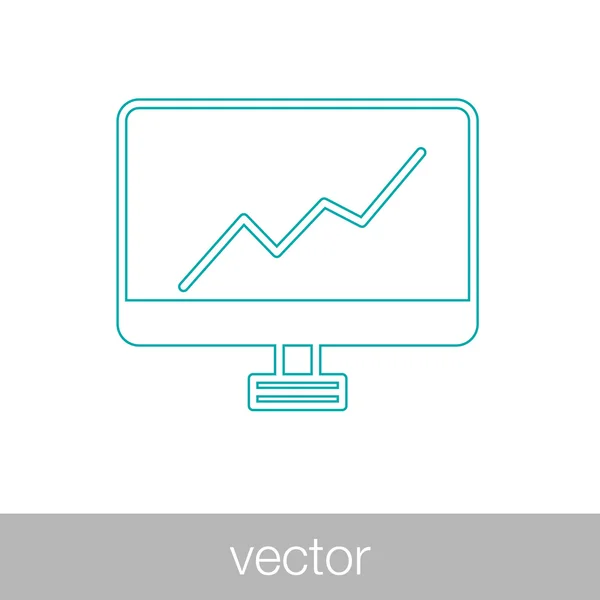 Ícone de monitoramento. Gráfico de Crescimento Ícone —  Vetores de Stock