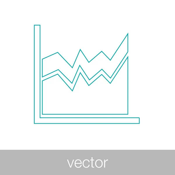 Ícone de histograma - análise de finanças de negócios usando histograma — Vetor de Stock