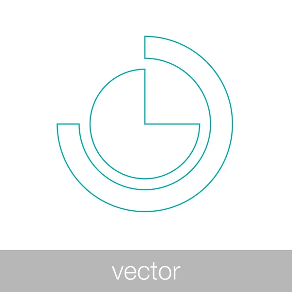 Icono web diagrama circular - icono web gráfico circular — Vector de stock