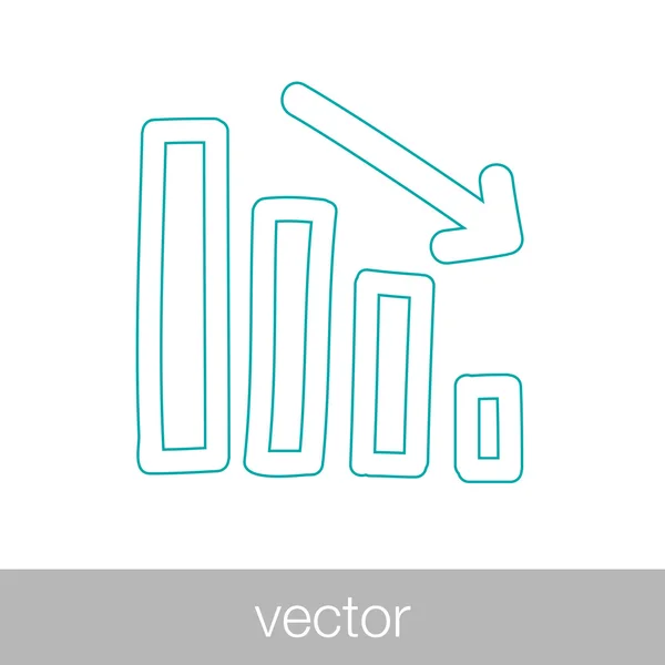 Ícone gráfico em declínio - ícone gráfico em declínio — Vetor de Stock