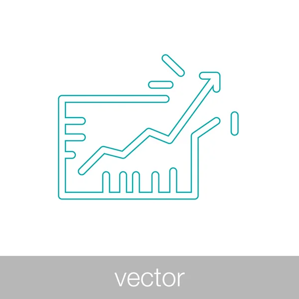 Icono gráfico creciente. Infografía. Icono gráfico. Gráfico de cultivo simbo — Archivo Imágenes Vectoriales