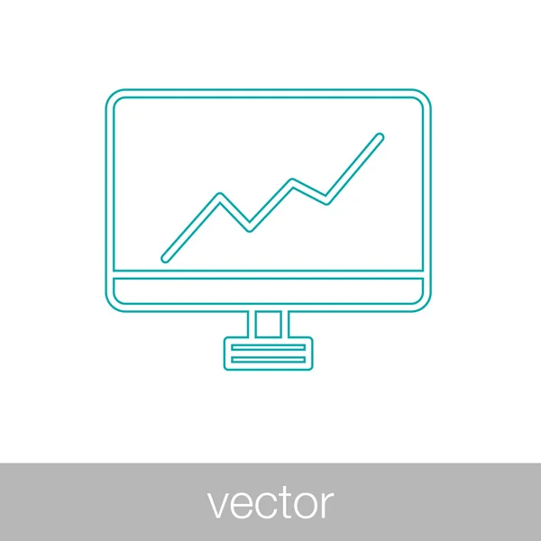 Icono de monitoreo. Icono del gráfico de crecimiento — Archivo Imágenes Vectoriales