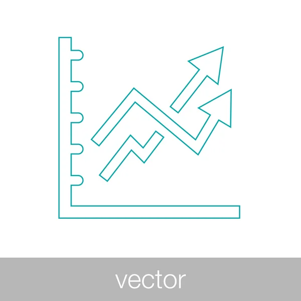 Ícone gráfico crescente. Infográfico. Ícone gráfico. Gráfico crescente simbo —  Vetores de Stock