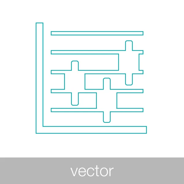 Icono de gráfico de línea marcado - Icono de gráfico - Icono de gráfico de información — Archivo Imágenes Vectoriales