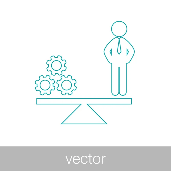 Business Development Balance Ikone. Ausrüstung und menschliche Balance-Ikone. — Stockvektor