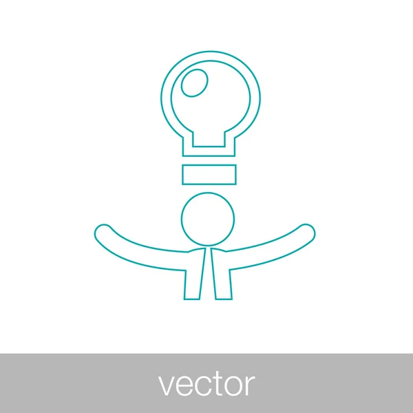 Figure humaine sous une ampoule - worcaholism icône de l'entreprise — Image vectorielle