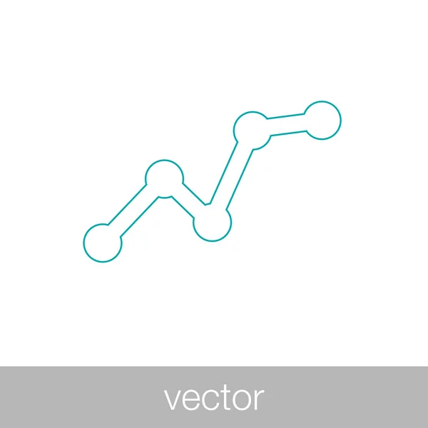 Ícone de gráfico de linha marcada - Ícone de gráfico - Ícone de gráfico de informações — Vetor de Stock