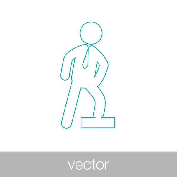 Человек поднимается по карьерной лестнице — стоковый вектор