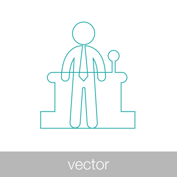 Public speaker - button - public speaker concept icon. Aktien krank — Stockvektor