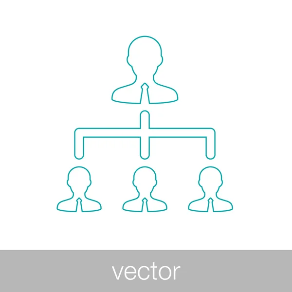 Organigrama infografía jerarquía empresarial jefe a empl — Vector de stock