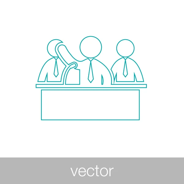 Icono de concepto de seminario. Icono del concepto de conferencia. Profesor al frente. — Vector de stock