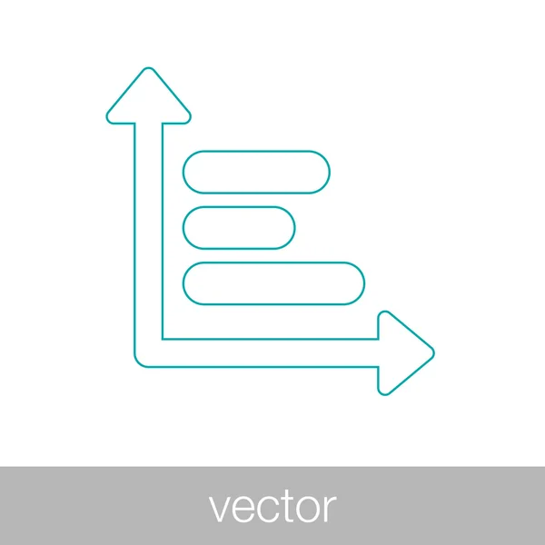 Icono de gráfico de negocios - icono de gráfico de barras de crecimiento — Vector de stock